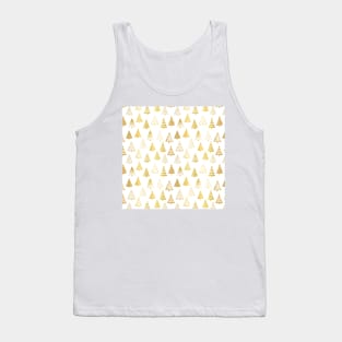 Christmas Trees Faux Gold Foil Tank Top